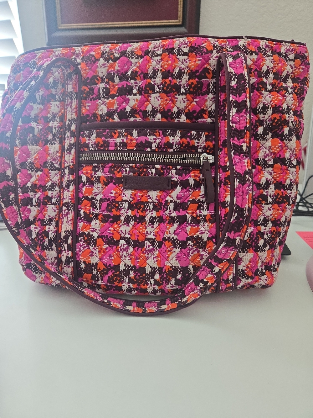 Vera Bradley Quilted Crossbody and Wristlet Set - Pink, Orange, Black - Picture 2 of 13